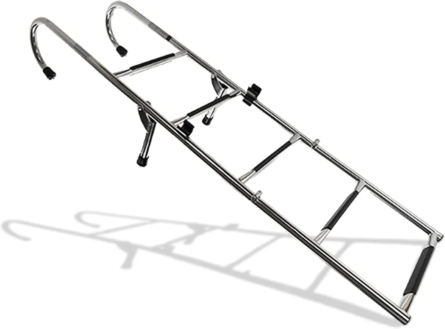 141.6cm/56in 5 Step Compact Telescoping Boat Ladder for Marine Yacht/Rear Entry Pontoon, Stainless Steel Heavy Duty Dock Boat Ladder