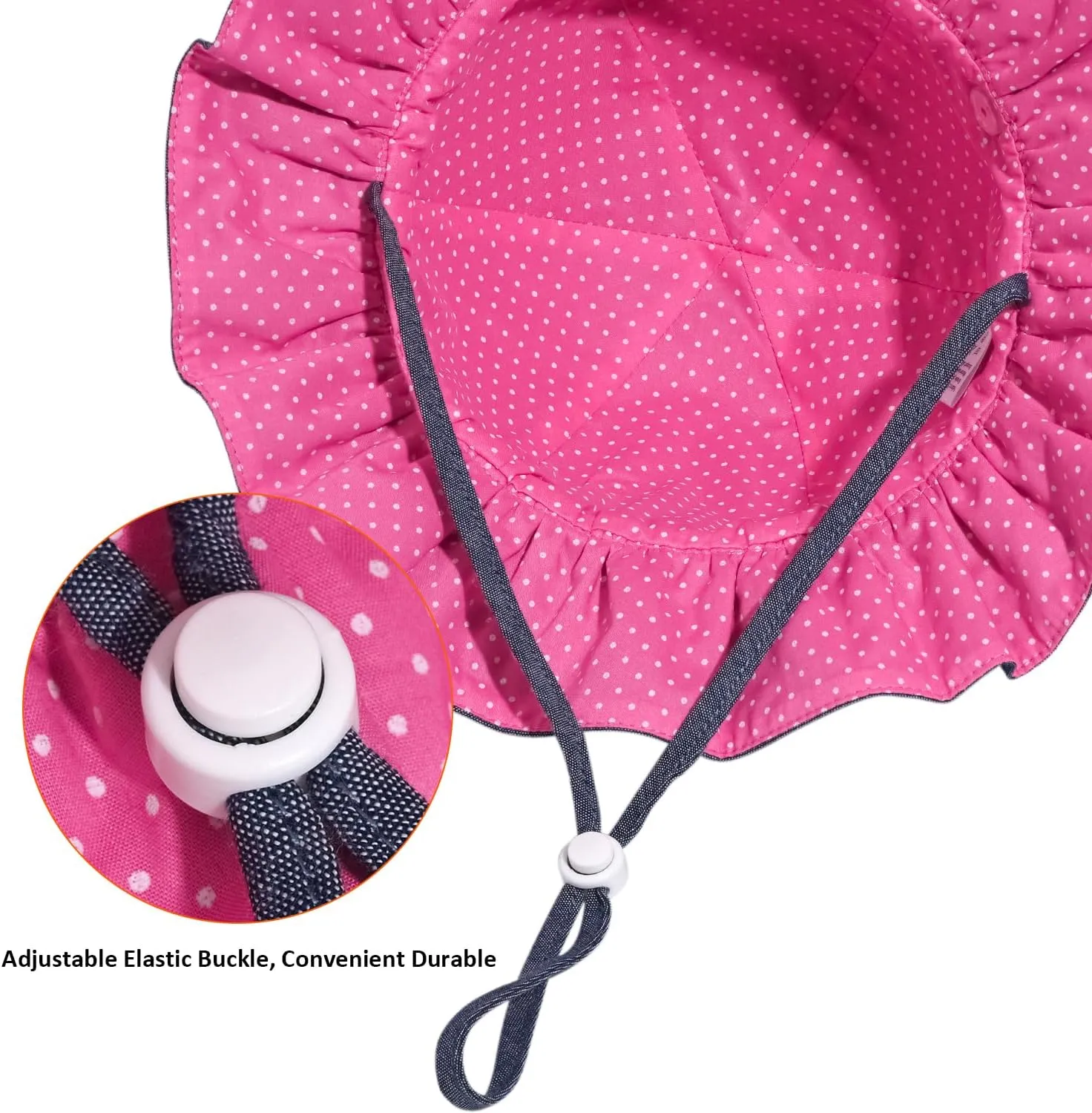 Baby Girl Wide Brim Bucket Hats with UPF 50  Outdoor Adjustable Beach Hat with Sun Hat