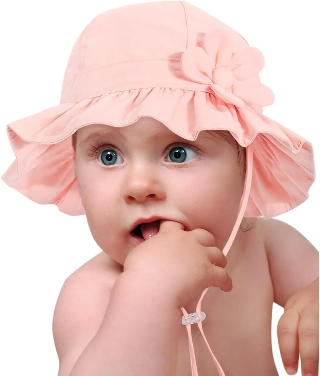 Baby Girl Wide Brim Bucket Hats with UPF 50  Outdoor Adjustable Beach Hat with Sun Hat
