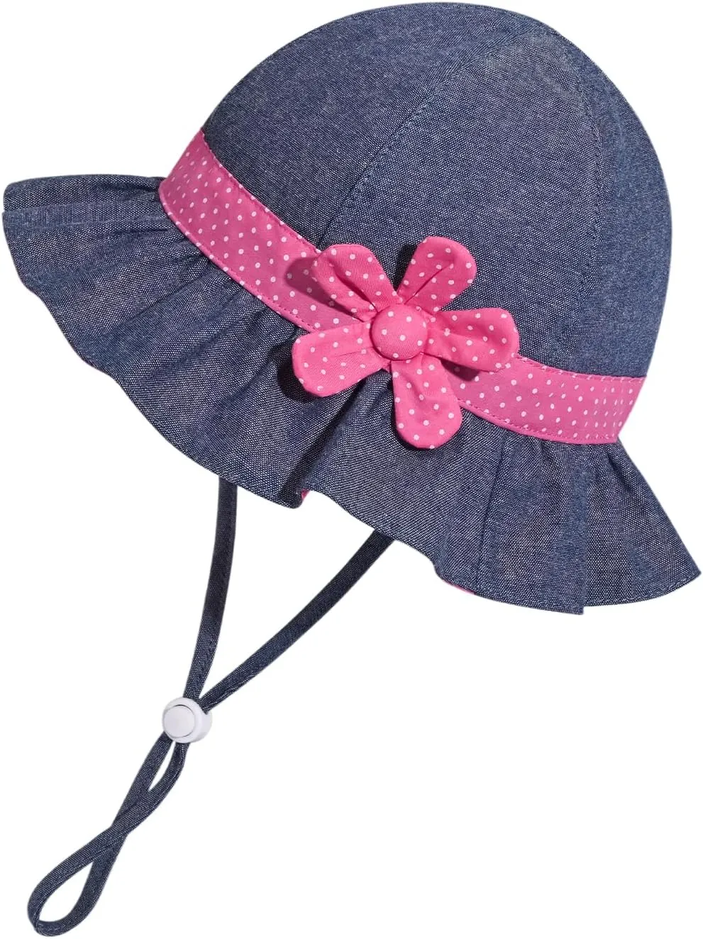 Baby Girl Wide Brim Bucket Hats with UPF 50  Outdoor Adjustable Beach Hat with Sun Hat
