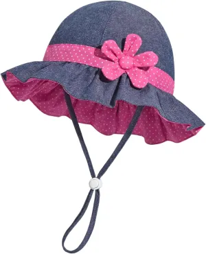 Baby Girl Wide Brim Bucket Hats with UPF 50  Outdoor Adjustable Beach Hat with Sun Hat