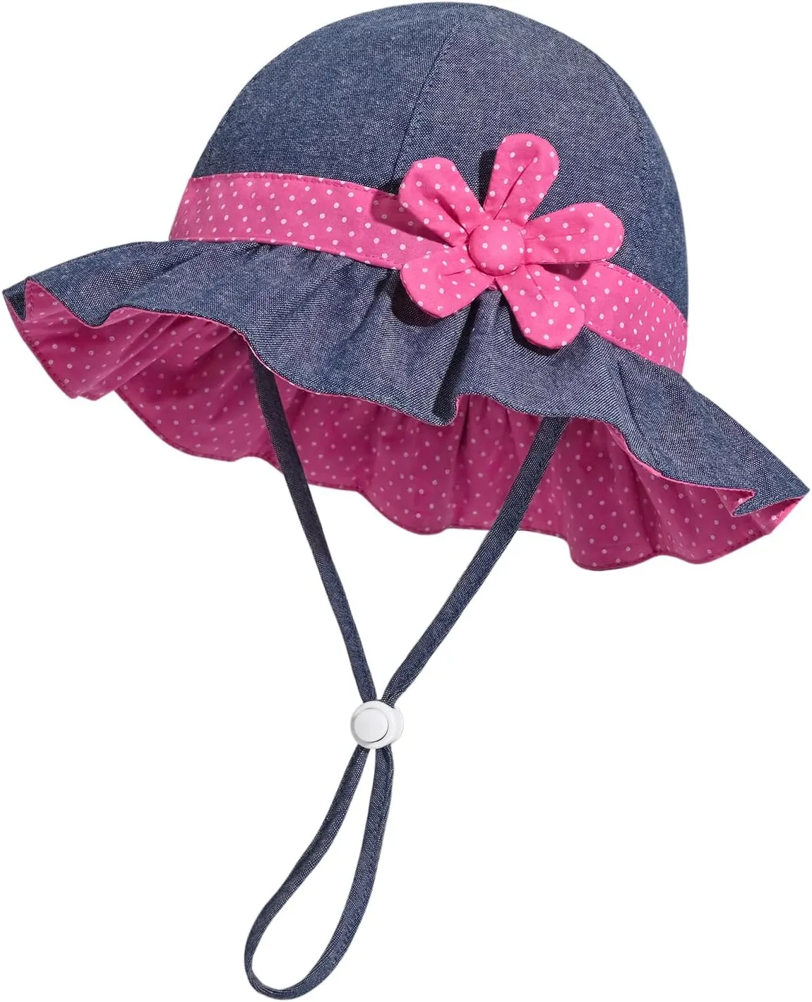 Baby Girl Wide Brim Bucket Hats with UPF 50  Outdoor Adjustable Beach Hat with Sun Hat