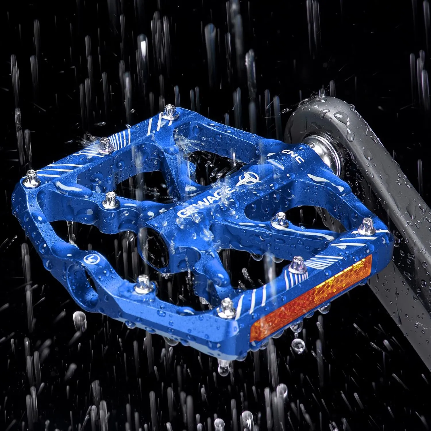 Bike Pedals 9/16 Inch - Bicycle Pedals with Reflectors - 3 Sealed Bearings MTB Pedals Wide Platform Pedals for Mountain Bike, BMX, Road Bike Pedals