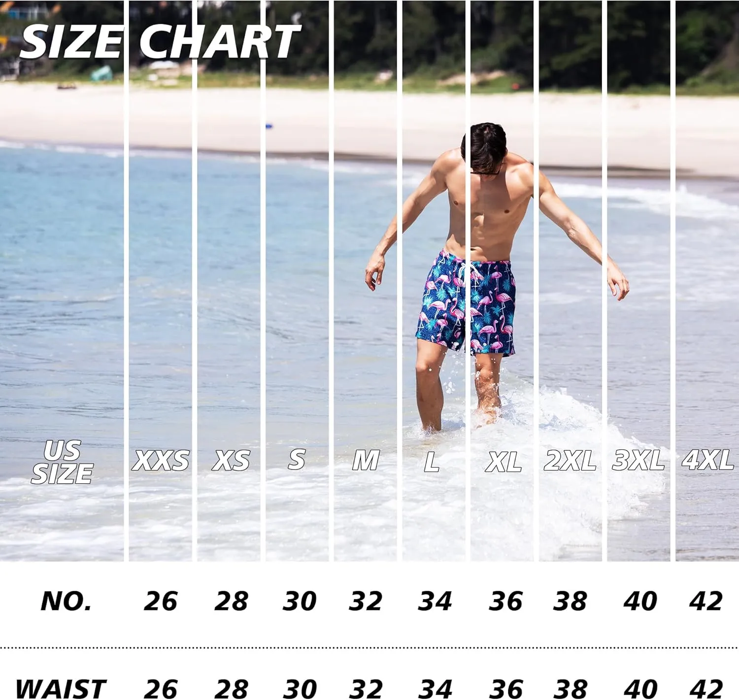BRISIRA Mens Swim Trunks 5 Inch Compression Liner Beach Swim Shorts Bathing Suit Quick Dry Stretch Drawsting Waist Pockets