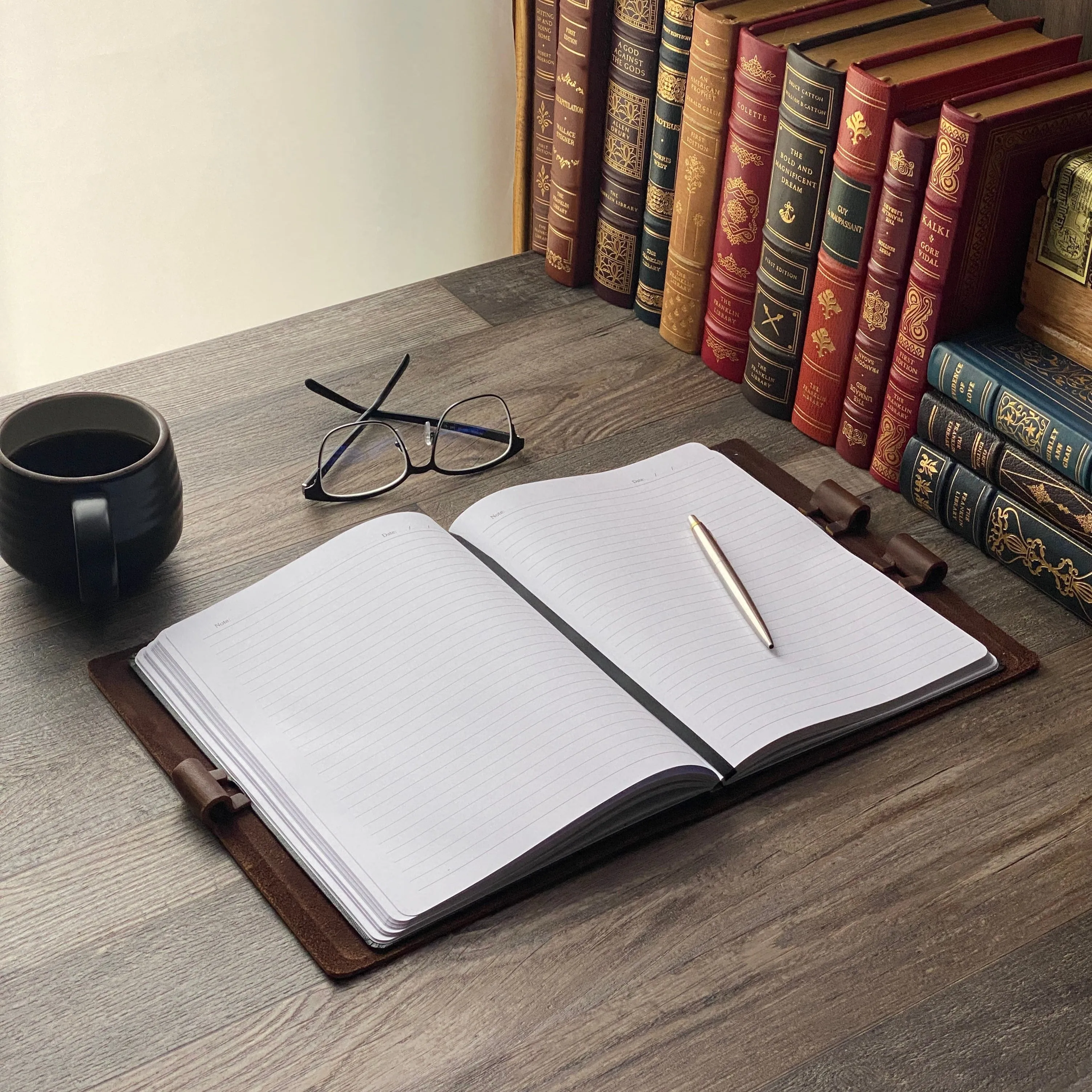 Bucky Ball - Geodesic - Pre-Engraved - Refillable Leather Journals