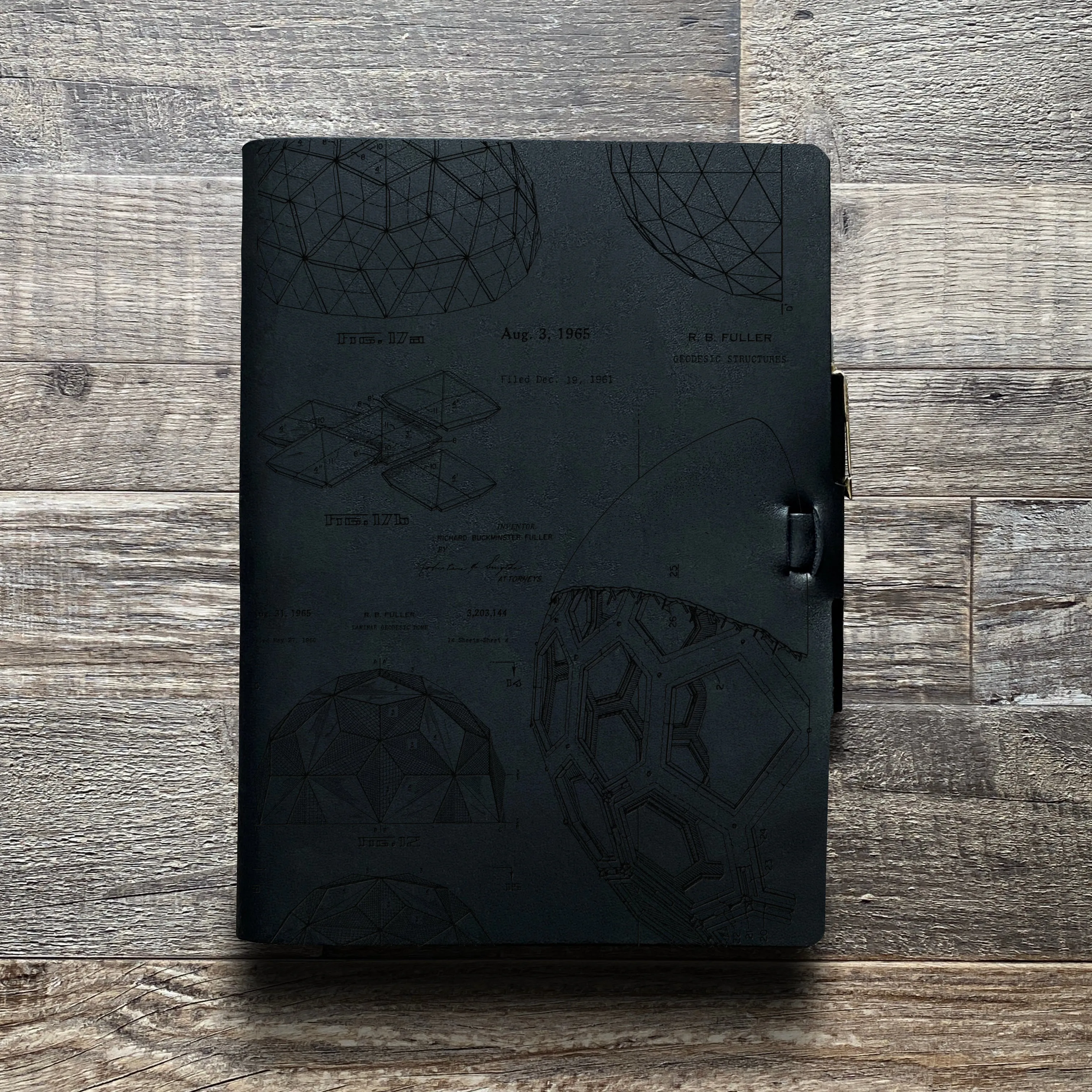 Bucky Ball - Geodesic - Pre-Engraved - Refillable Leather Journals