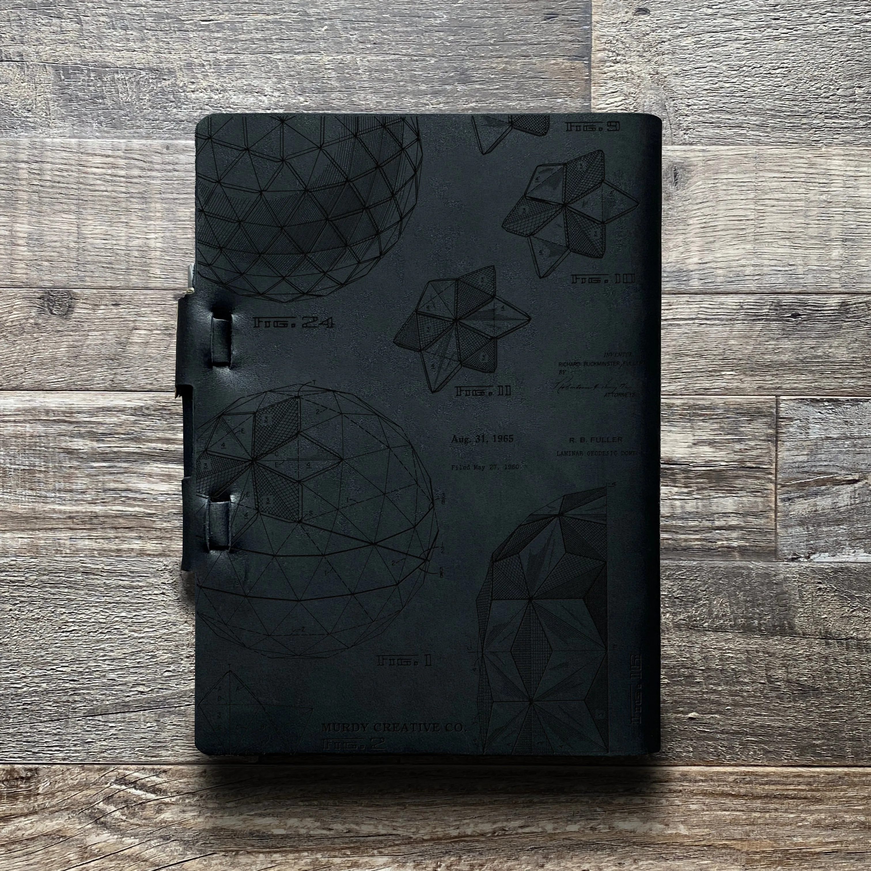 Bucky Ball - Geodesic - Pre-Engraved - Refillable Leather Journals