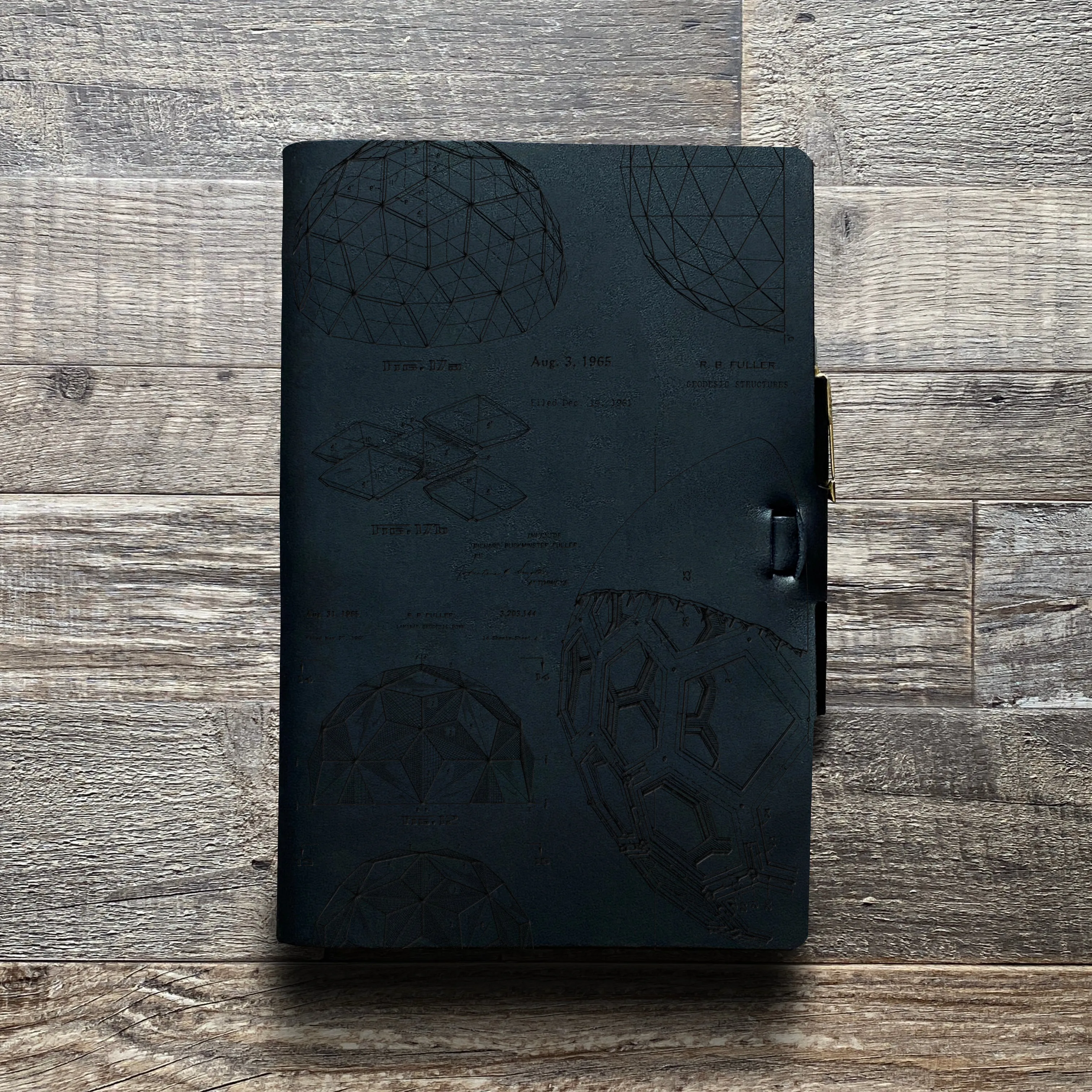Bucky Ball - Geodesic - Pre-Engraved - Refillable Leather Journals