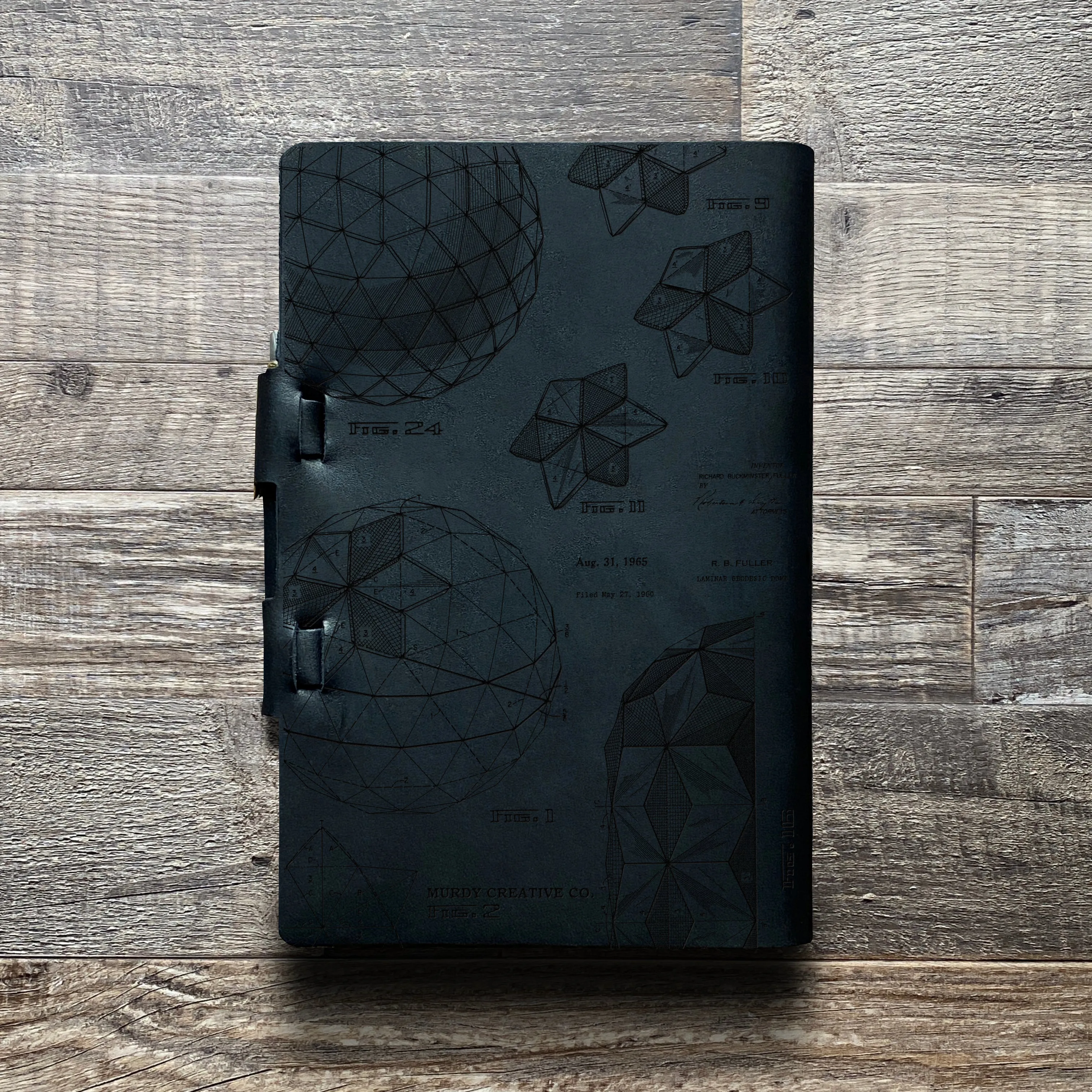 Bucky Ball - Geodesic - Pre-Engraved - Refillable Leather Journals