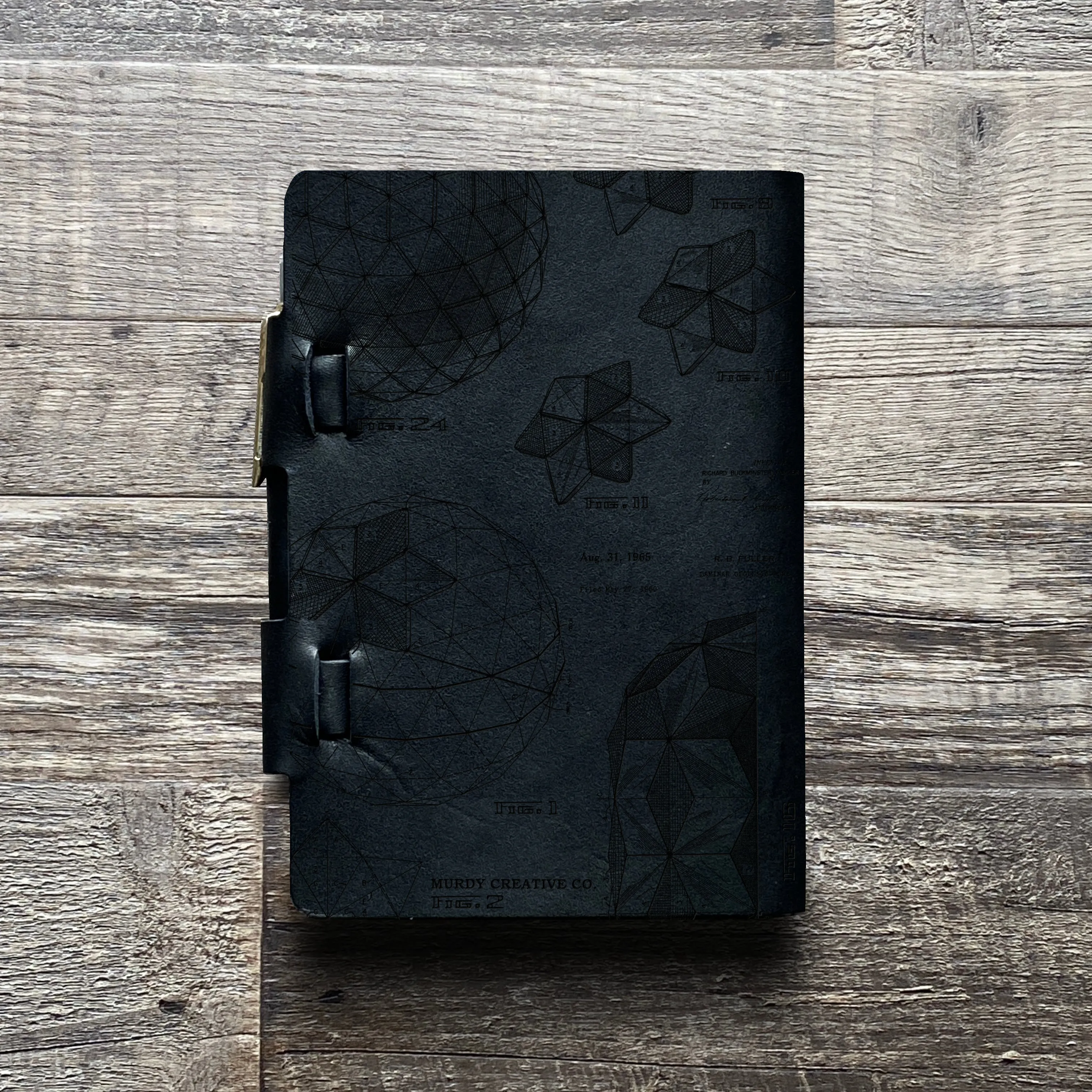 Bucky Ball - Geodesic - Pre-Engraved - Refillable Leather Journals