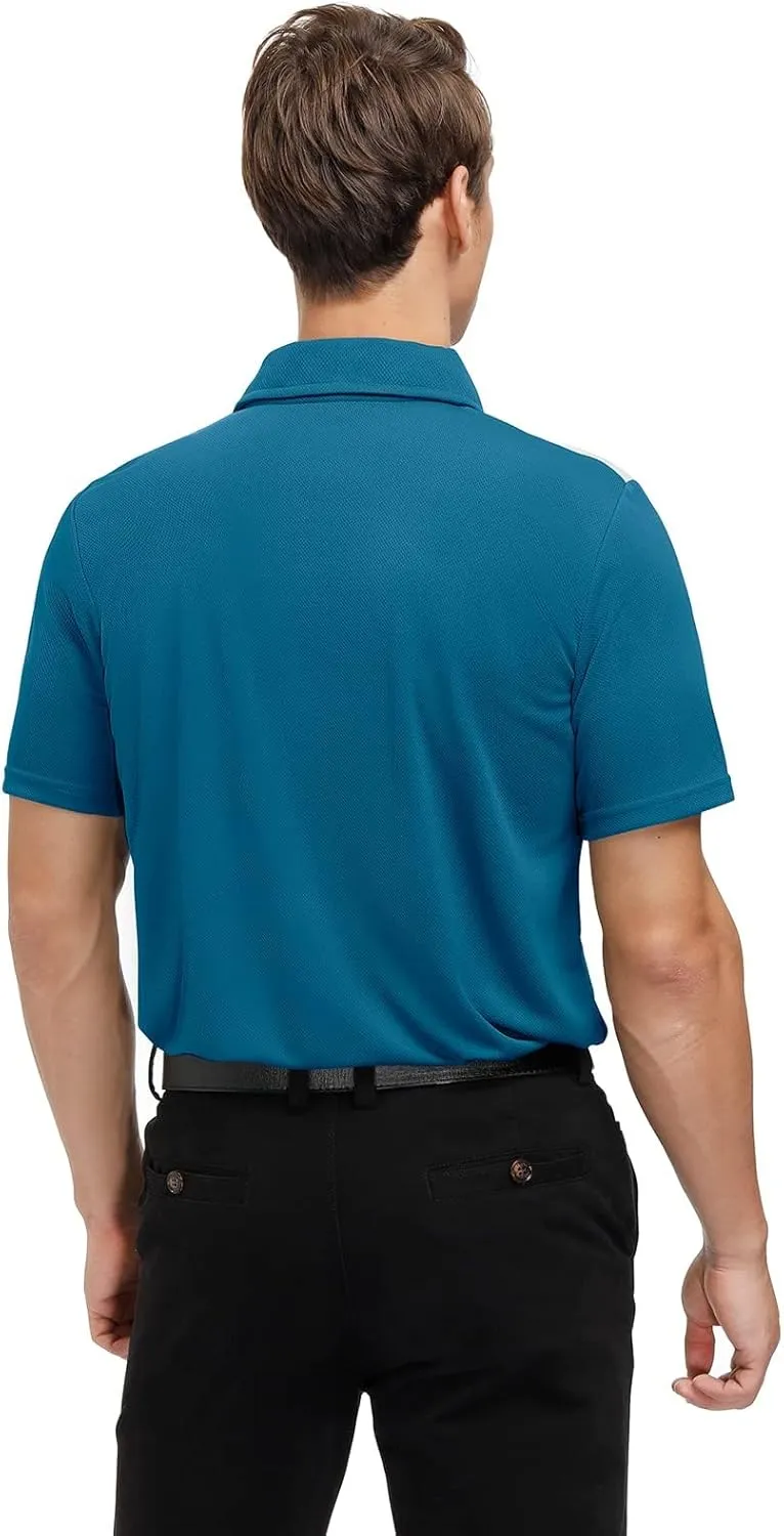 Corna Men's Big and Tall Golf Polo Shirts Moisture Wicking Performance Dry Fit Collared Shirts for Men L-6XL