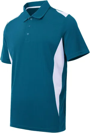 Corna Men's Big and Tall Golf Polo Shirts Moisture Wicking Performance Dry Fit Collared Shirts for Men L-6XL
