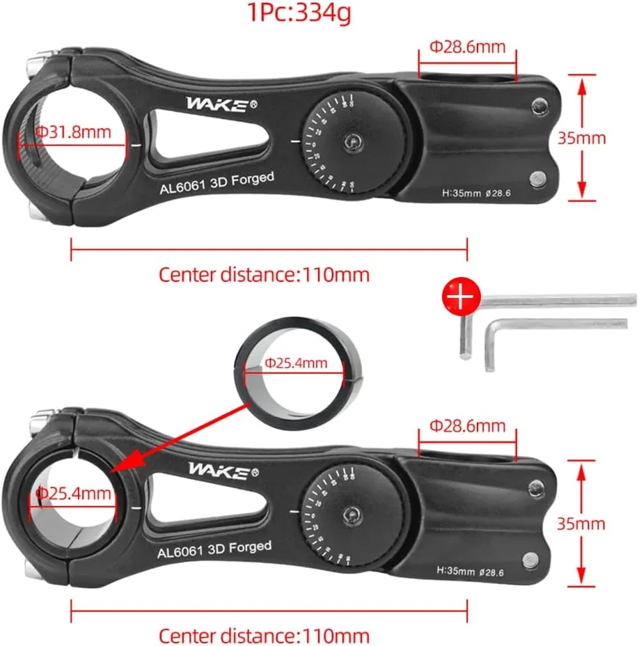 CYSKY Bike Stem Universal 31.8mm and 25.4mm Adjustable  90 Degree 90mm 110mm 130mm 145mm MTB Stem Bike Stem Riser Short Handlebar Stem for Mountain Bike Road Bike BMX City Bike Bicycle