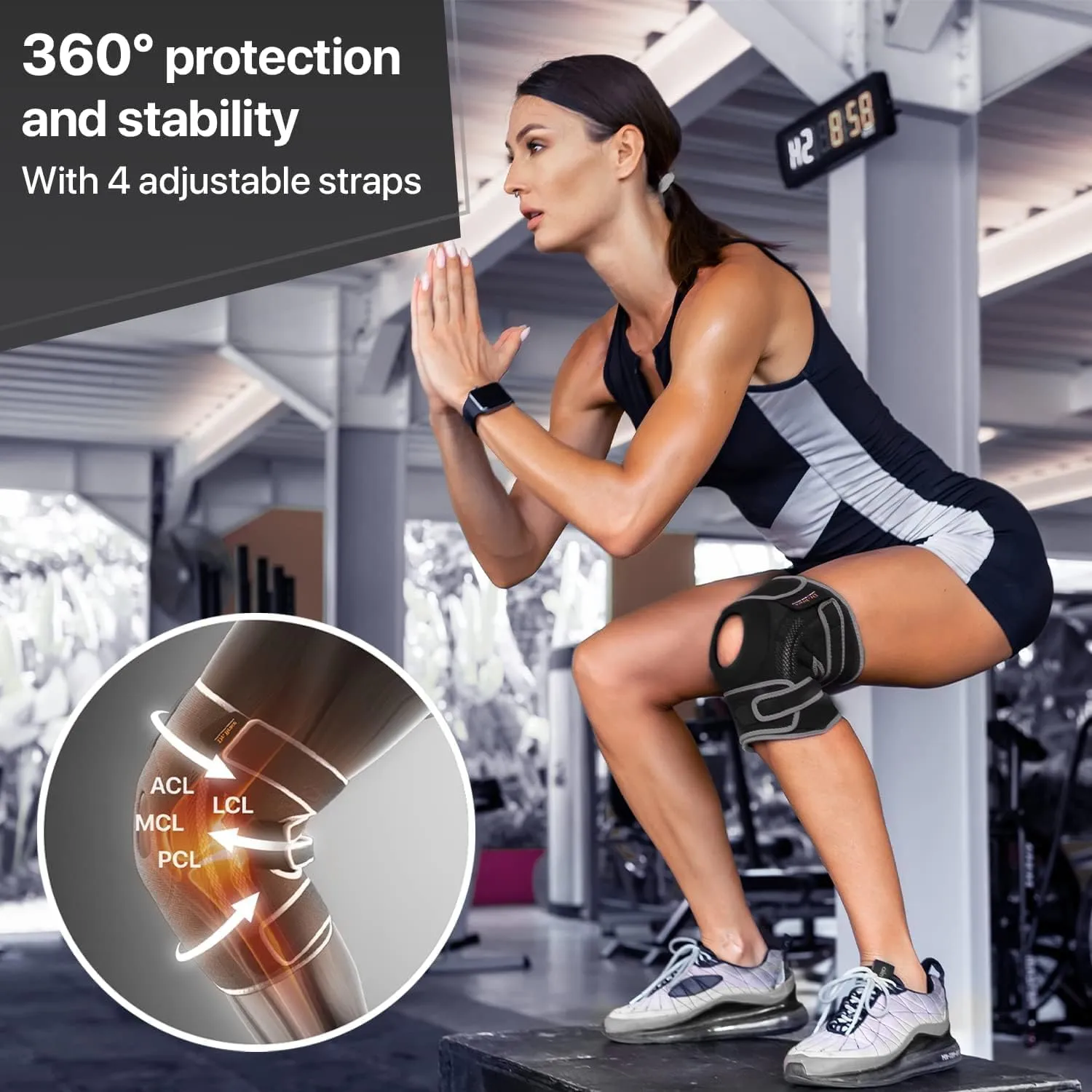 DR. BRACE ELITE Knee Brace with Side Stabilizers & Patella Gel Pads for Maximum Knee Pain Support and fast recovery for men and women-Please Check How To Size Video (XX-Large, Mercury)