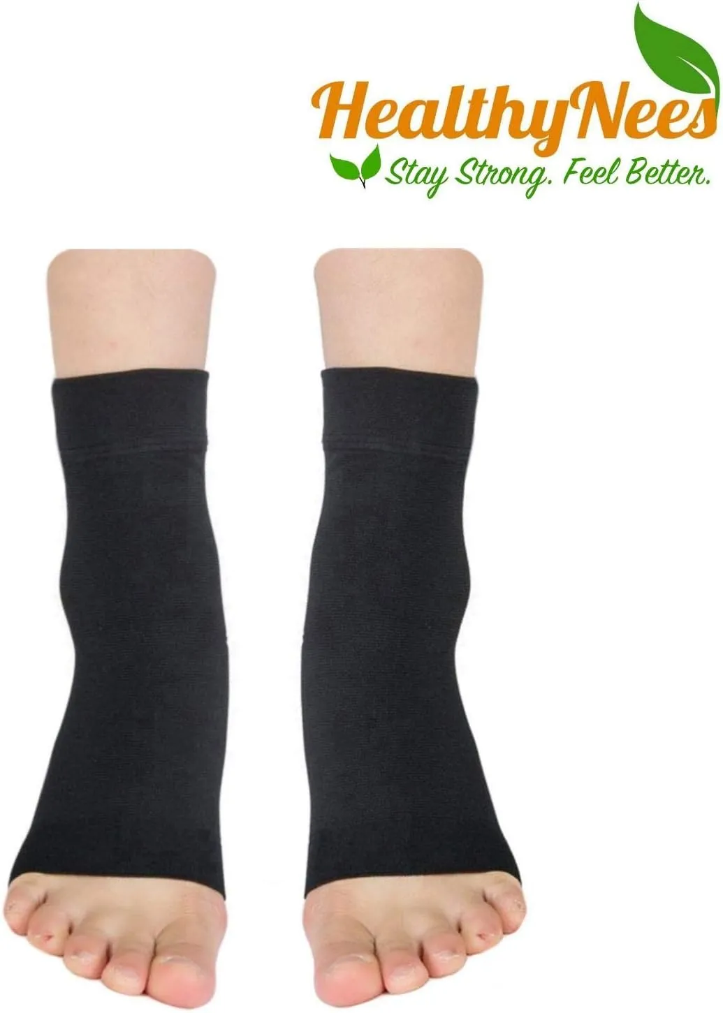 Extra Wide Ankle Big Feet 20-30 mmHg Compression Swelling Foot Pain Circulation Plus Size Sock Open Toe Sleeve (Black, Wide Ankle 4XL)