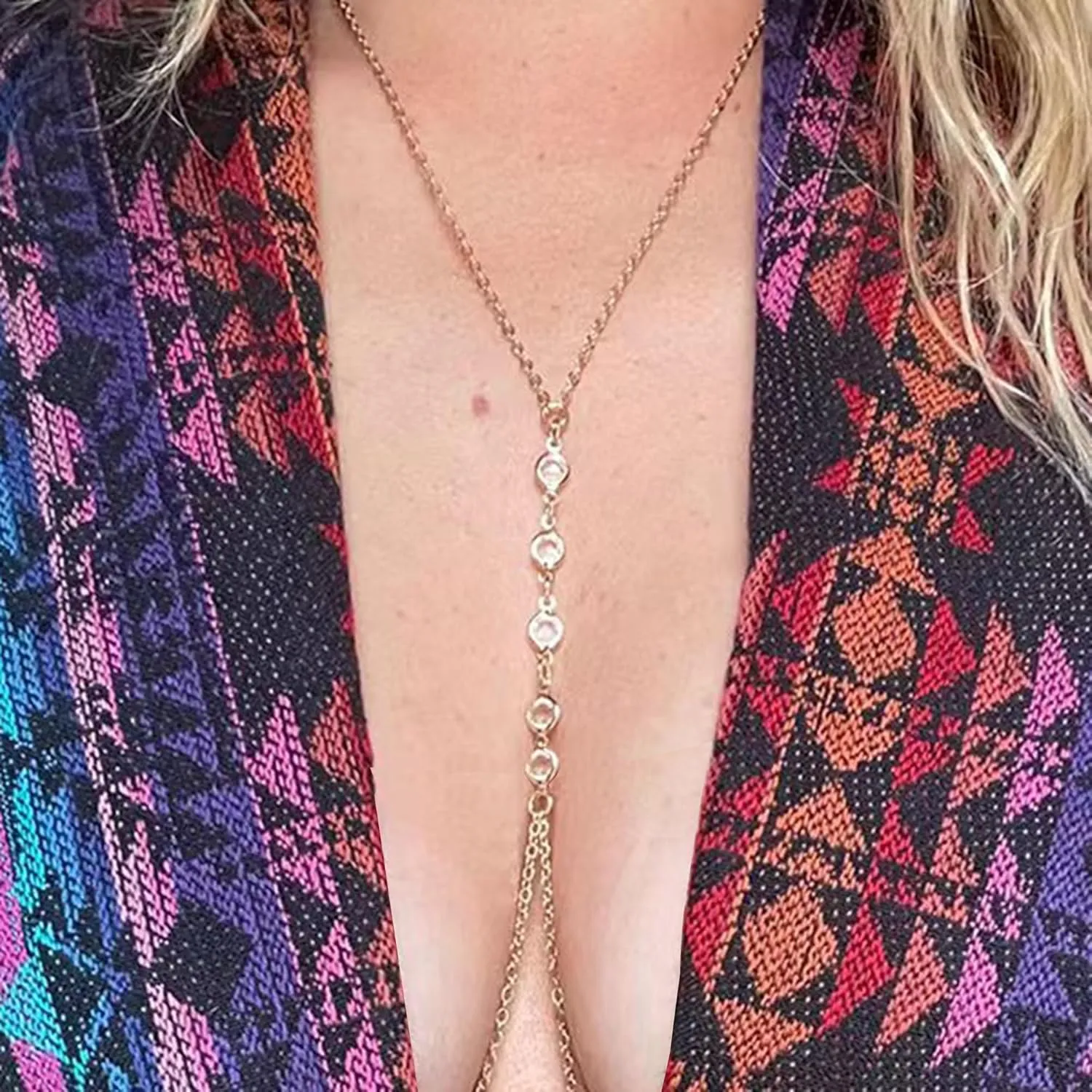 Gold Body Chain for Women, Sexy Simple Bikini Body Chain