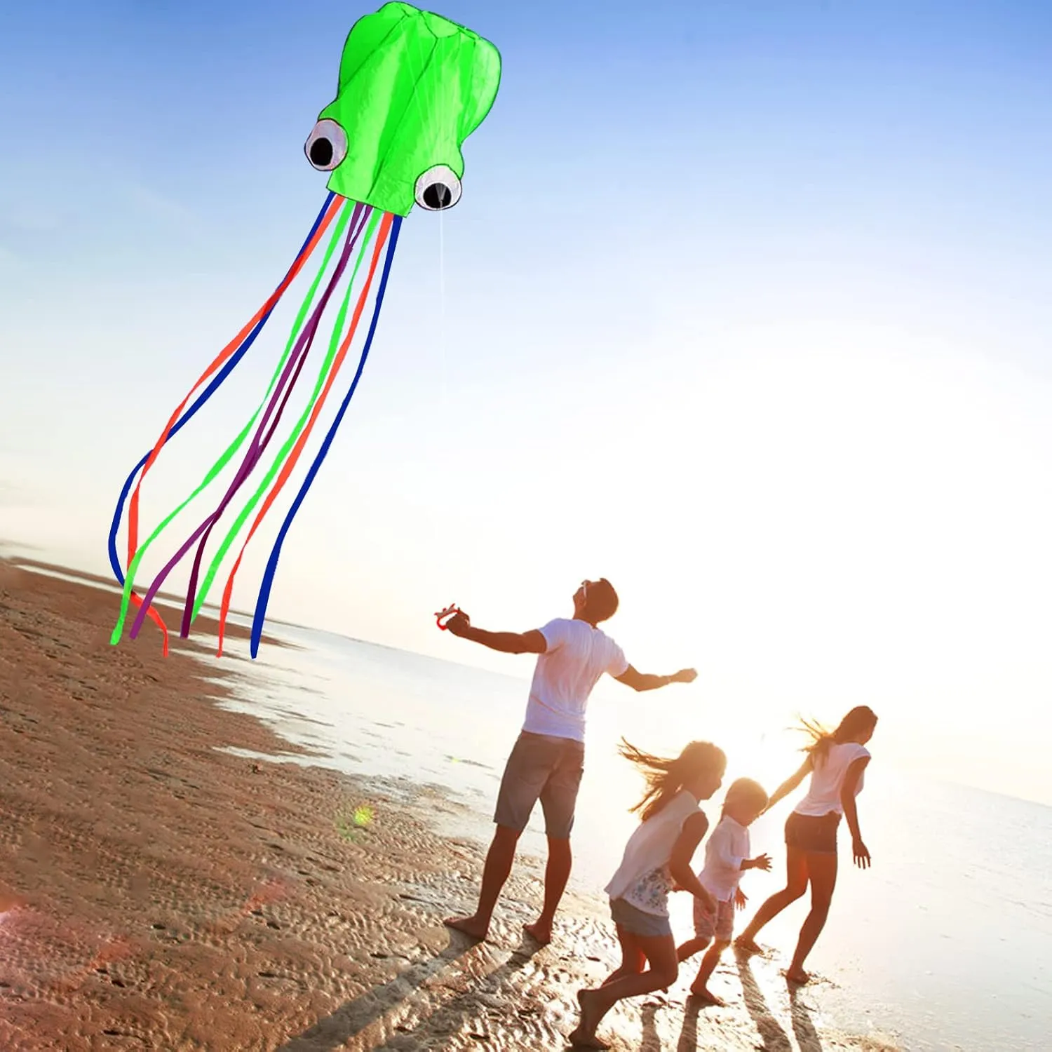 Hengda Kite Software Octopus Flyer Kite with Long Colorful Tail for Kids,Long,Large,for Kids and Adults,Easy to Fly