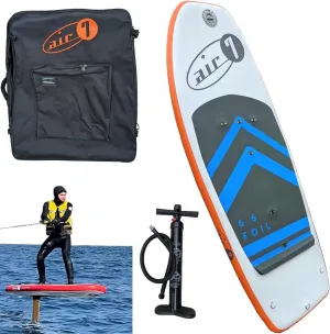 Inflatable foil Board for Wing Surfing SUP foil with Bag and Pump (6'6 (VOL 130L))