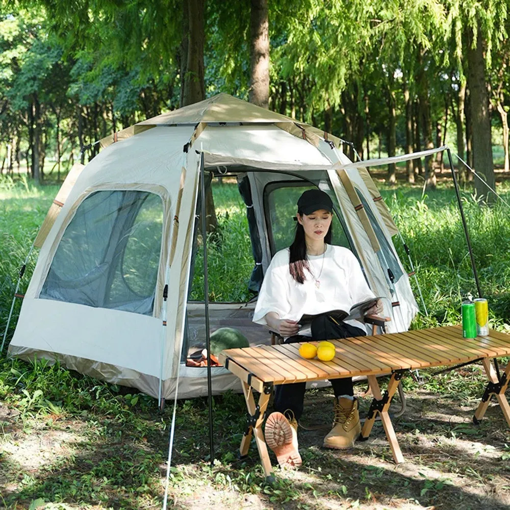 Instant Pop Up Tent Portable Waterproof Automatic Tent with Sunshade Family Camping Tent Cabin for Camping Hiking Mountaineering