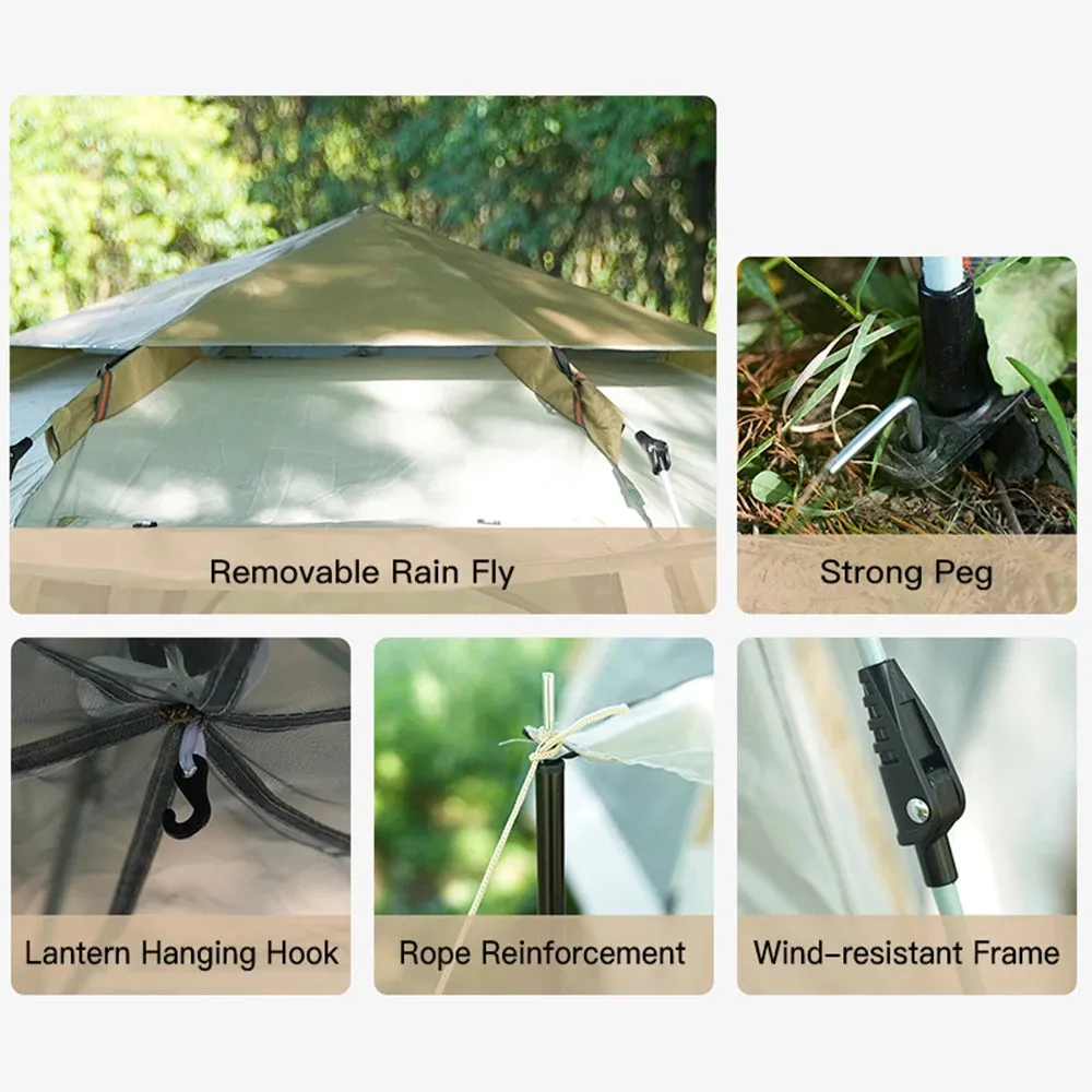 Instant Pop Up Tent Portable Waterproof Automatic Tent with Sunshade Family Camping Tent Cabin for Camping Hiking Mountaineering