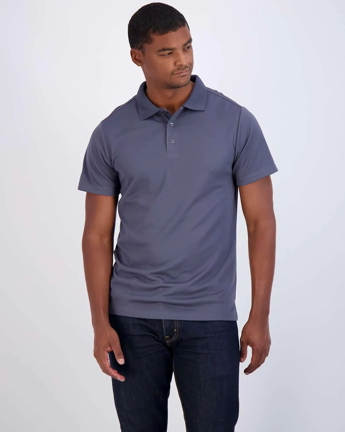 Real Essentials 3 Pack: Men's Quick-Dry Short Sleeve Athletic Performance Polo Shirt (Available in Big & Tall)