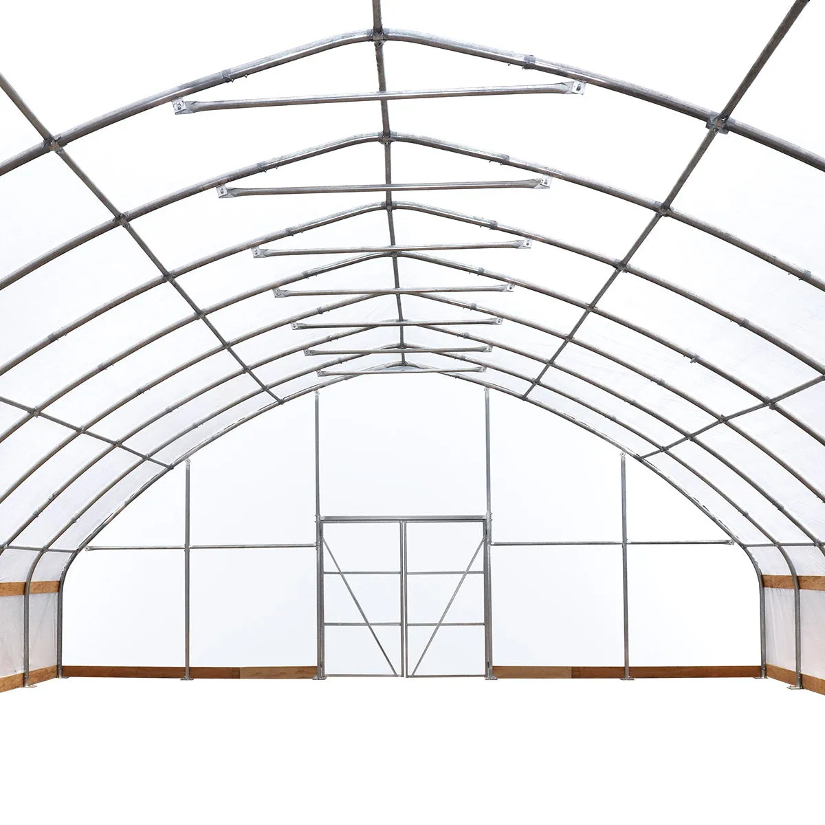 TMG Industrial 30’ x 150’ Tunnel Greenhouse Grow Tent w/6 Mil Clear EVA Plastic Film, Cold Frame, Hand Crank Roll-Up Sides, Peak Ceiling Roof, TMG-GH30150