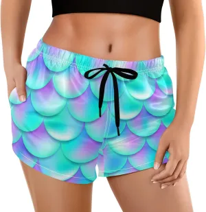 visesunny Women's Board Shorts Floral Beach Swim Shorts Swim Trunks