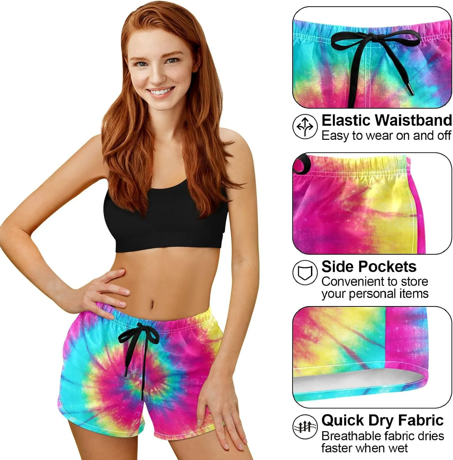 visesunny Women's Board Shorts Floral Beach Swim Shorts Swim Trunks